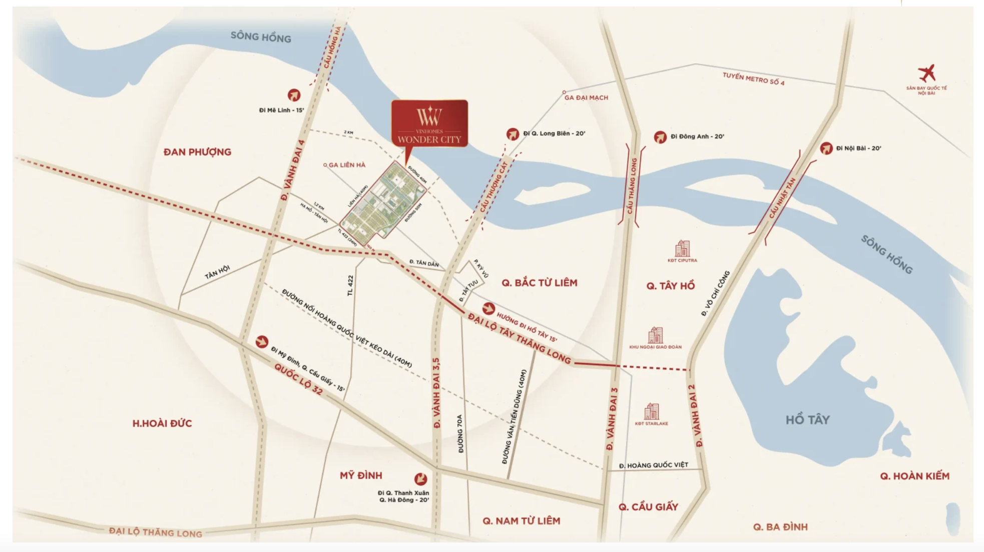 Vị trí của dự án Vinhomes Wonder City